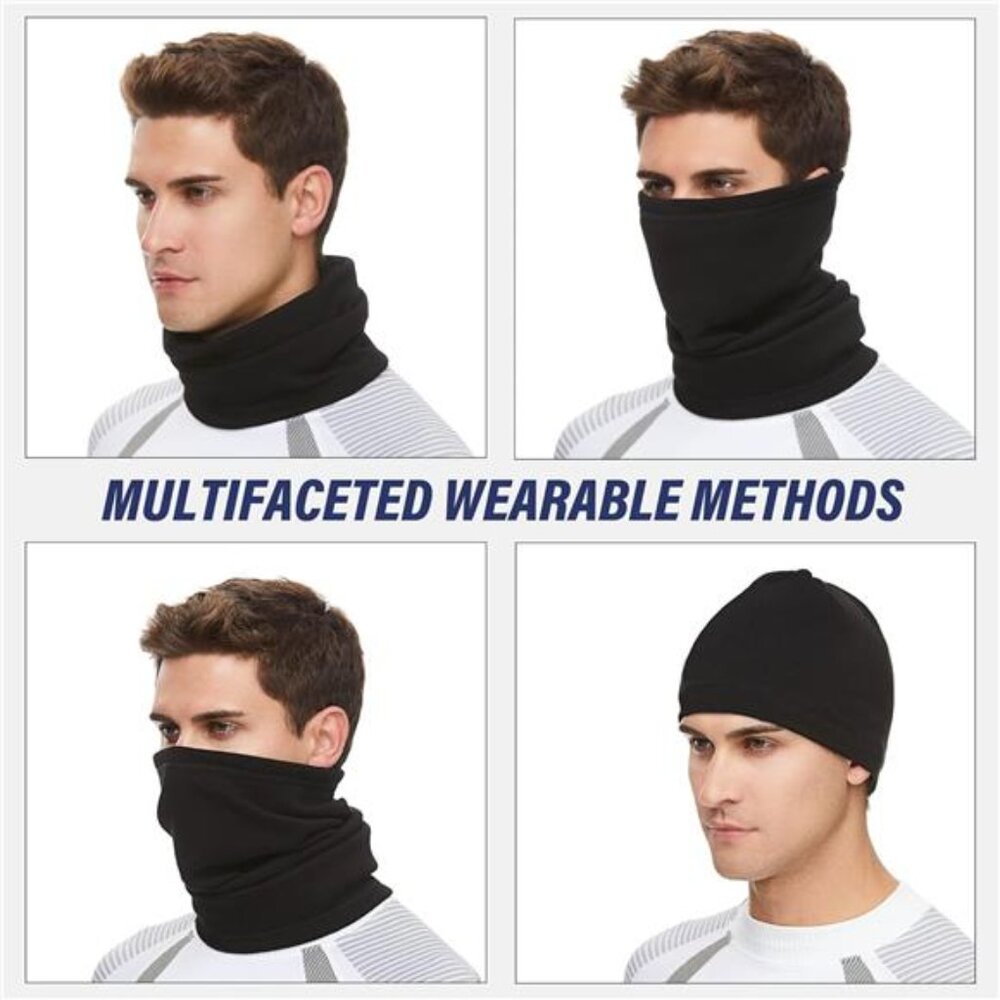 Neck Gaiter Warmer Ski Scarf Windproof Mask - Thick Fleece Neck Warmer Face Mask - Picture 5 of 7